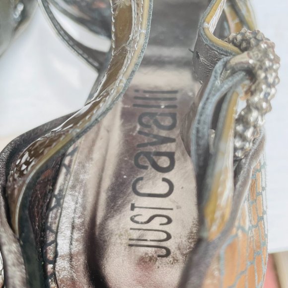Just Cavalli- Heels -Strappy Green Heels -size 37 - Picture 11 of 15